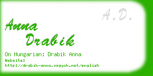 anna drabik business card